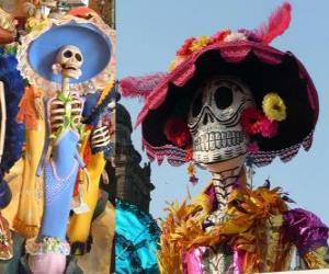 пазл Катрина черепа, один из самых популярных День мертвых в Мексике